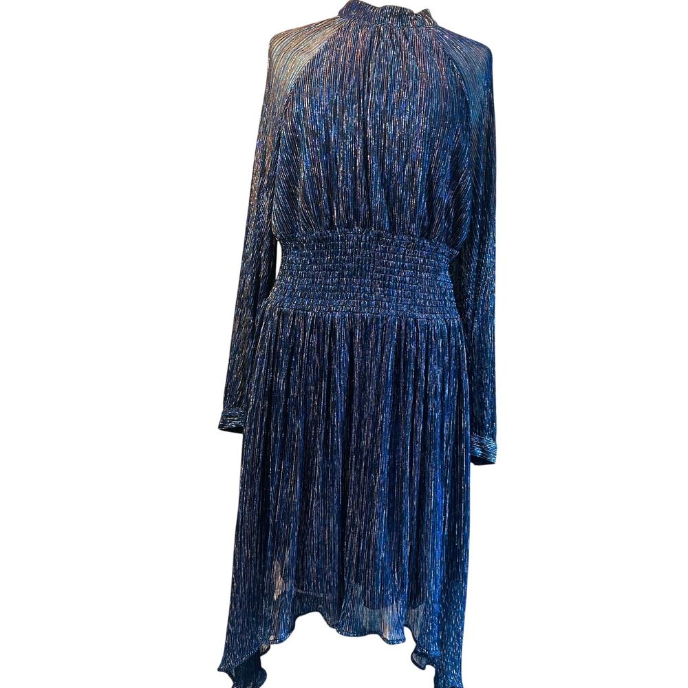 Foxiedox NWOT Metallic Rainbow Plisse Pleated Midi Dress - Size M (Est.)
